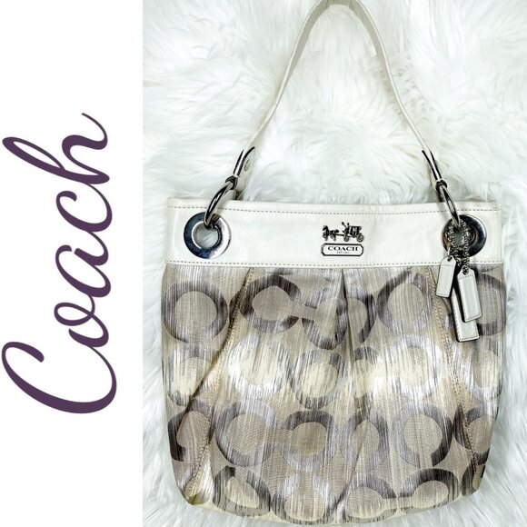 COACH MADISON OP ART IKAT HIPPIE SHOULDER BAG - Picture 1 of 16